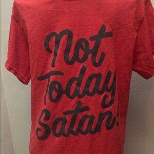 Red Graphic “Not Today Satan” Men’s T-Shirt